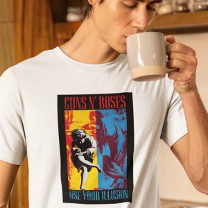 Guns N' Roses Use Your Illusion Polera Blanca Hombre