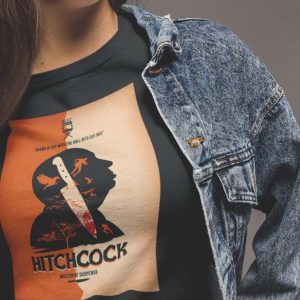 Hitchcock Poster Vintage Polera Negra Mujer