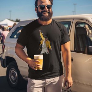 Queen Freddie Mercury Art Polera Negra Hombre