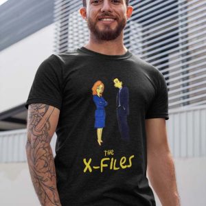 Simpsons X-files Polera Negra Hombre