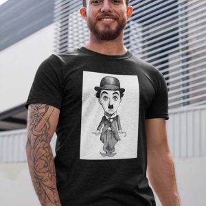 Chaplin Caricatura Polera Negra Hombre