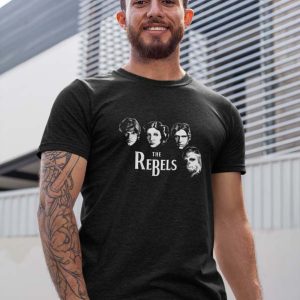 Star Wars Beatles Polera Negra Hombre