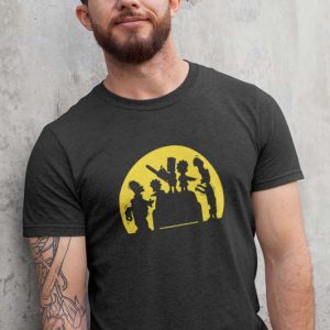 Simpsons Zombie Attack Polera Negra Hombre