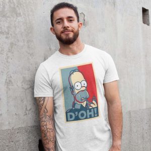 Simpsons Homero Doh Polera Blanca Hombre