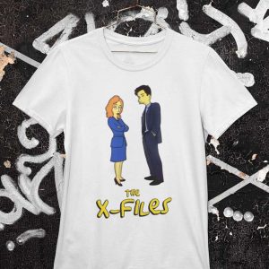 Simpsons X-files Polera Blanca Hombre