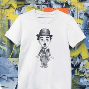 Chaplin Caricatura Polera Blanca Mujer