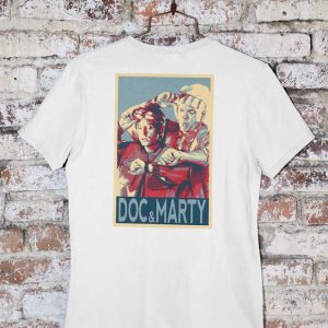 Doc Brown, Shepard Fairey, Polera Blanca Mujer