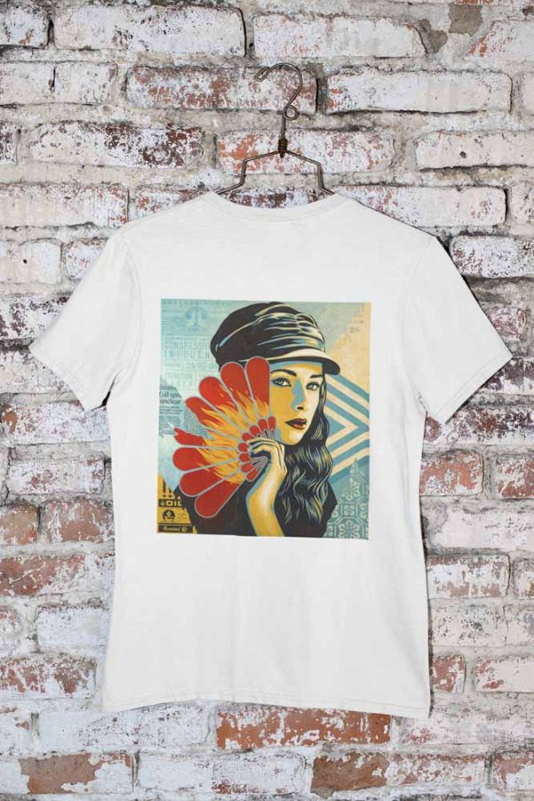 Shepard Fairey .6  Polera Blanca Mujer - Imagen 3