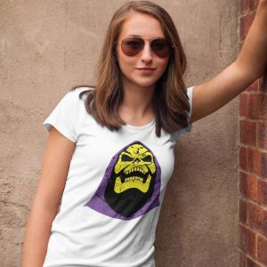 Skeletor Face Polera Blanca Mujer