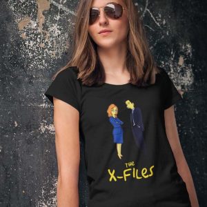 Simpsons X-files Polera Negra Mujer