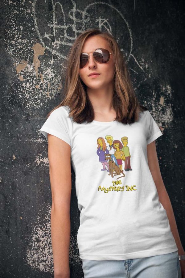 Scooby Doo Simpsons Style Polera Blanca Mujer