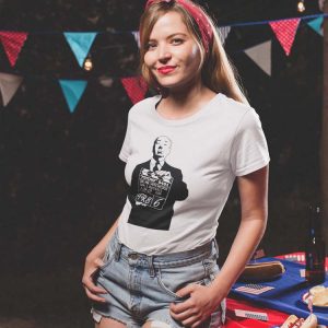 Hitchcock Claqueta Polera Blanca Mujer