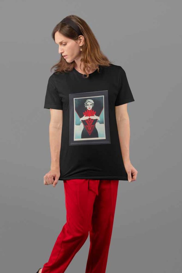 Shepard Fairey .7  Polera Negra Mujer - Imagen 3
