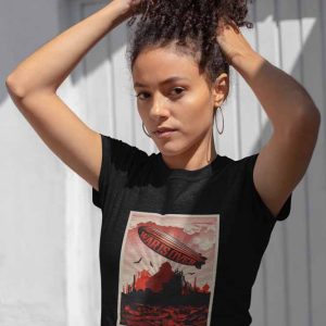 Shepard Fairey .10  Polera Negra Mujer