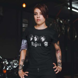 Star Wars Beatles Polera Negra Mujer