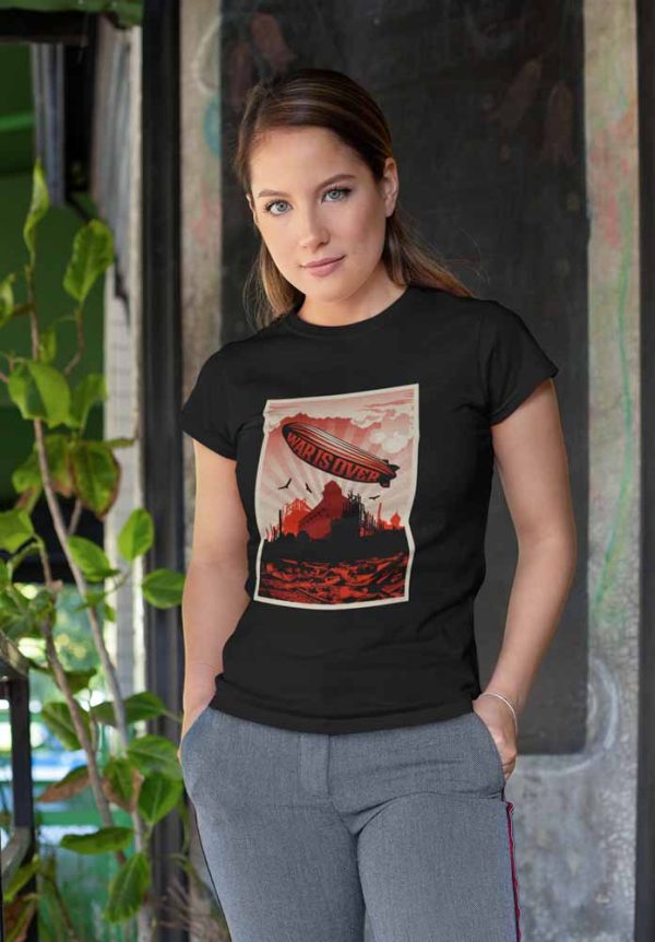 Shepard Fairey .10  Polera Negra Mujer - Imagen 3