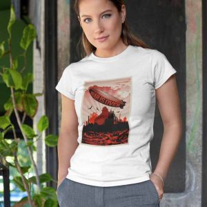 Shepard Fairey .10  Polera Blanca Mujer