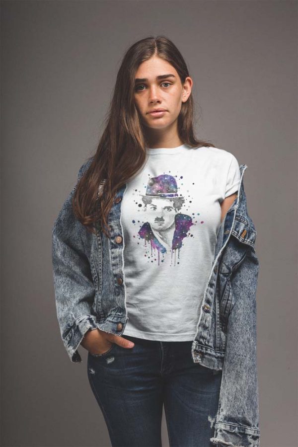 Chaplin Acuarela Polera Blanca Mujer