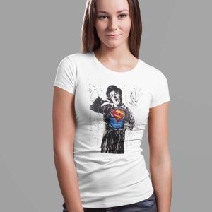 Chaplin Superman Polera Blanca Mujer