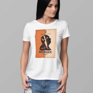 Hitchcock Poster Vintage Polera Blanca Mujer