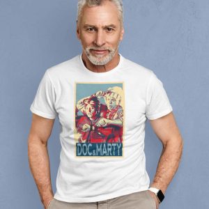 Doc y Marty Shepard Fairey Polera Blanca Hombre