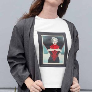 Shepard Fairey .7  Polera Negra Mujer