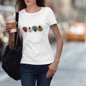 Guitar Picks. Polera Blanca Mujer