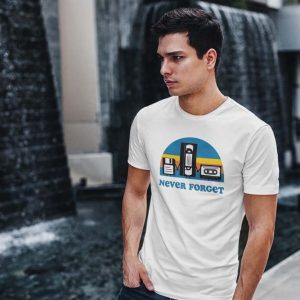 Never Forget. Polera Blanca Hombre