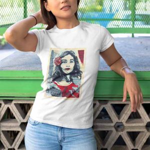Shepard Fairey .8  Polera Blanca Mujer