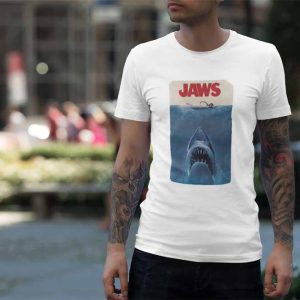 Jaws Polera Blanca Hombre