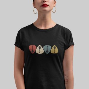 Guitar Picks. Polera Negra Mujer