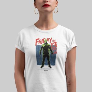 Friday the 13th Afiche. Polera Blanca Mujer