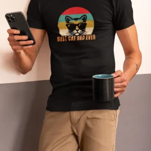 Polera Best Cat Dad Hombre