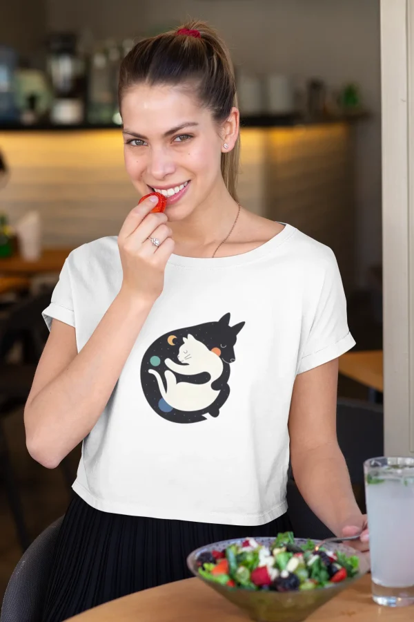 Polera Gato Perro Abrazo Mujer
