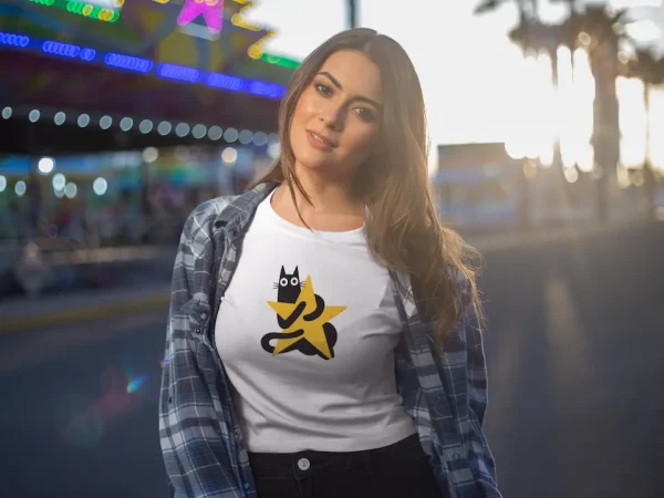 Polera Gato y Estrella Mujer - Imagen 2