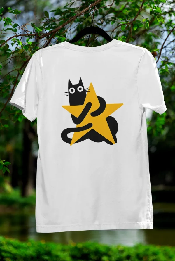 Polera Gato y Estrella Mujer