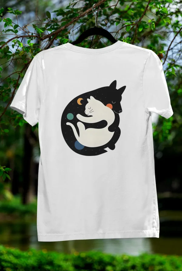 Polera Gato Perro Abrazo Mujer - Imagen 2