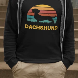 Polera Dachshund Negra Hombre