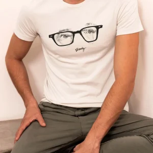 Polera Woody Allen Lentes Hombre