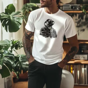 Polera Clint Eastwood Dibujo Hombre Blanca