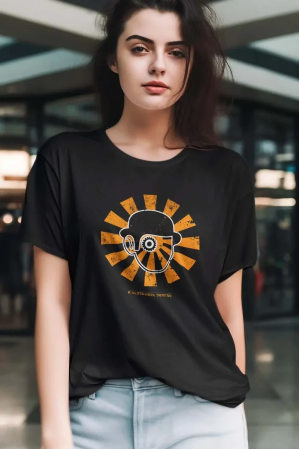 Polera Naranja Mecánica Fanart Mujer