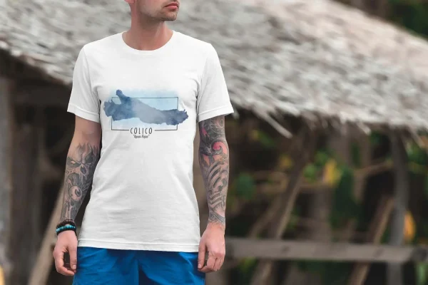Polera Lago Colico Acuarela Hombre