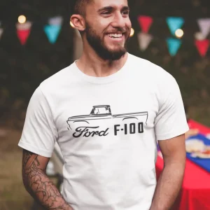Polera Hombre Ford F-100 Classic Blanca