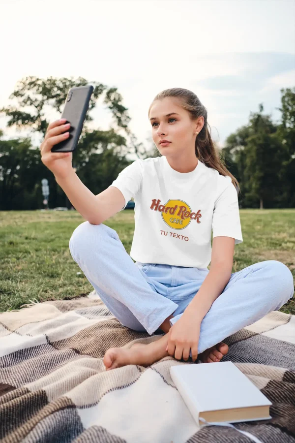 Polera Mujer Hard Rock Blanca Personalizable - Imagen 3