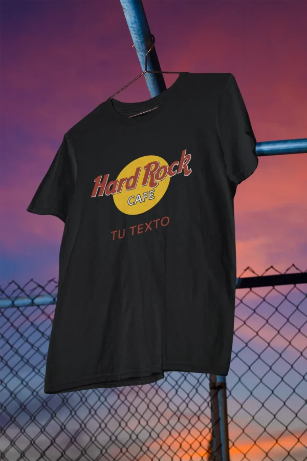 Polera Hombre Hard Rock Negra Personalizable - Imagen 3