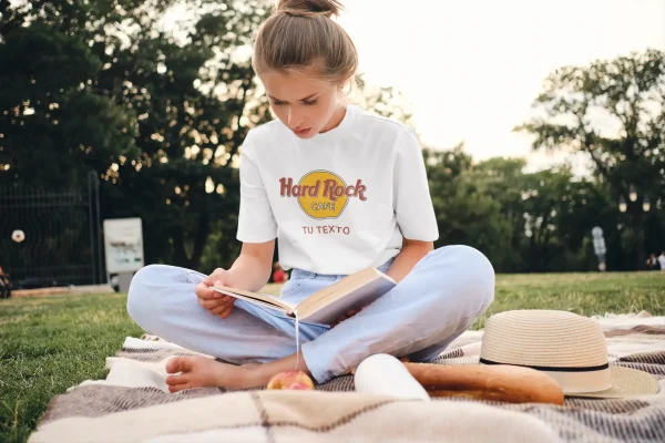 Polera Mujer Hard Rock Blanca Personalizable - Imagen 5