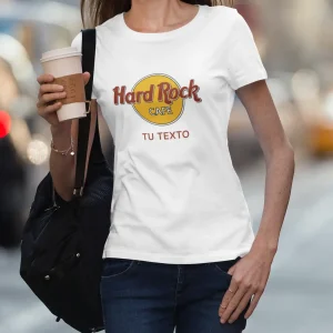 Polera Mujer Hard Rock Blanca Personalizable