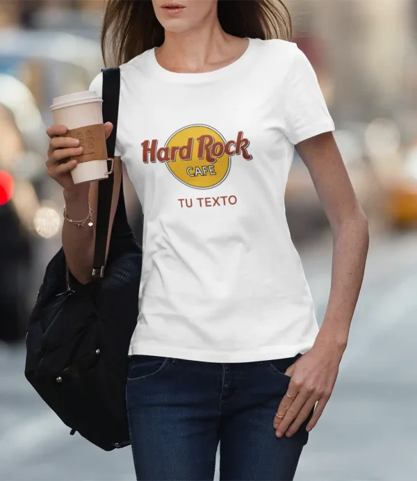 Polera Mujer Hard Rock Blanca Personalizable