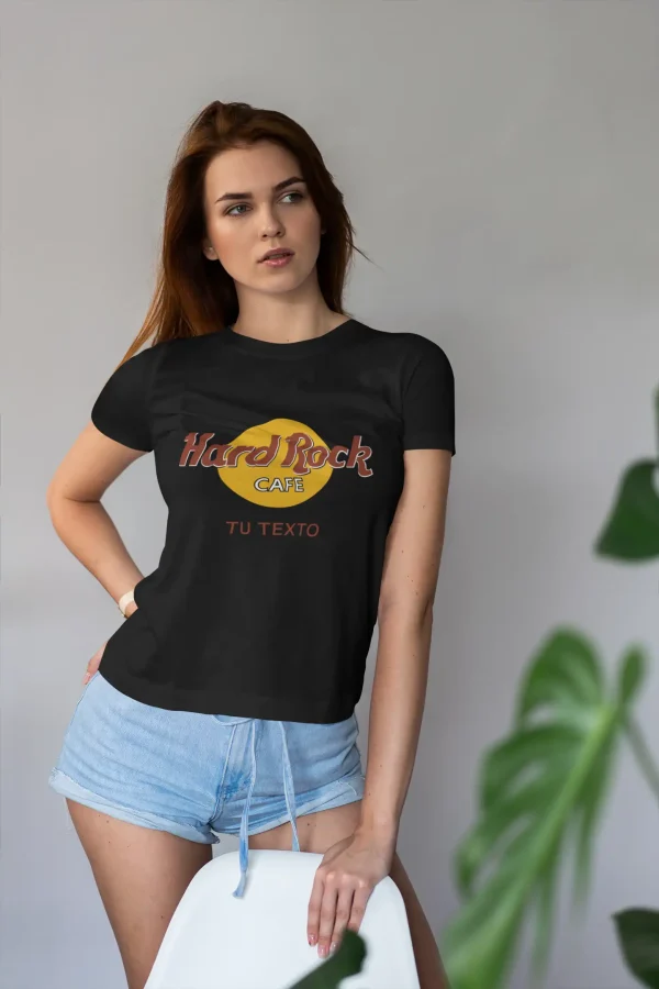 Polera Mujer Hard Rock Negra Personalizable