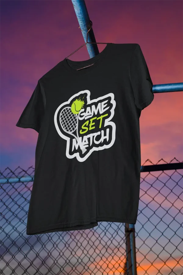 Polera Hombre Negra Tenis Set Match - Imagen 2